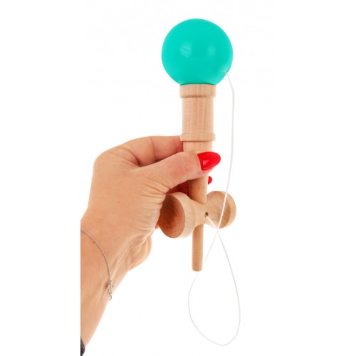 Zručnostná hra Kendama pre deti 3+ a dospelých Drevená hračka + Zelená gulička