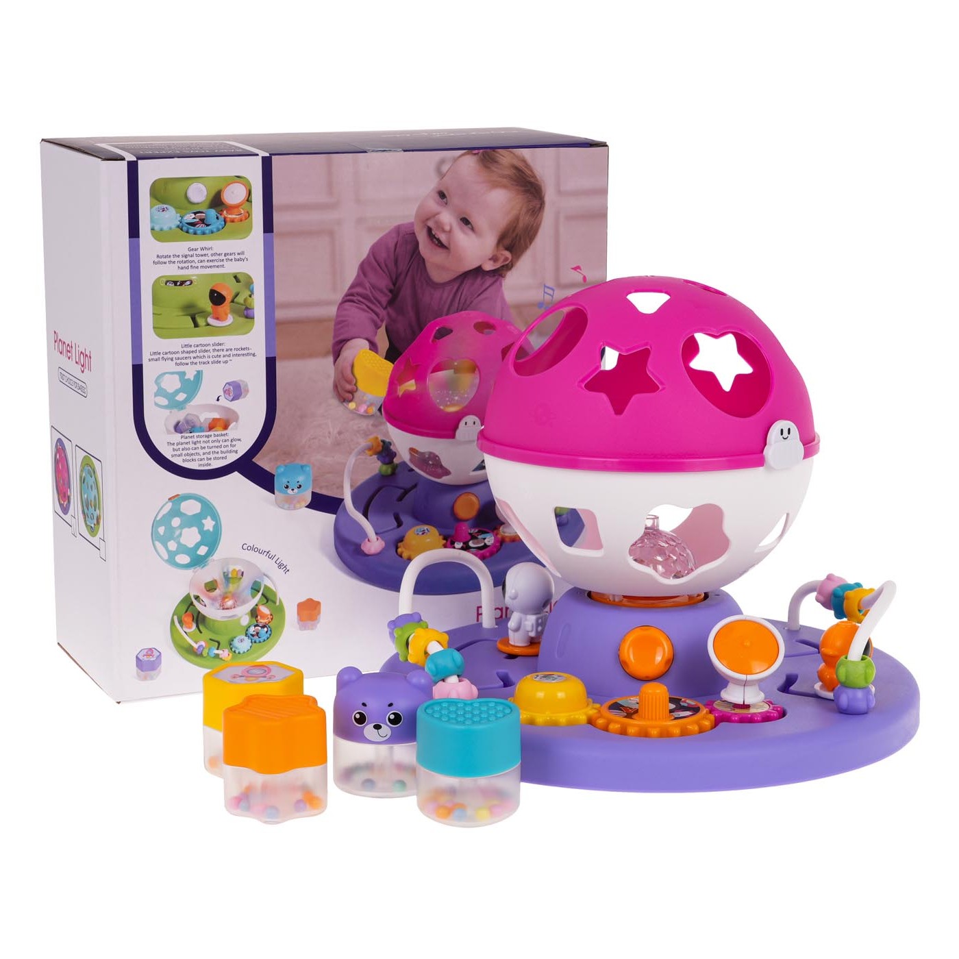 Interaktívny triedič s funkciou svetla a zvuku Ružový