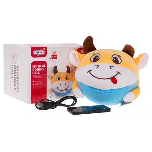 Veselá skákajúca kravička s funkciou svetla a zvuku