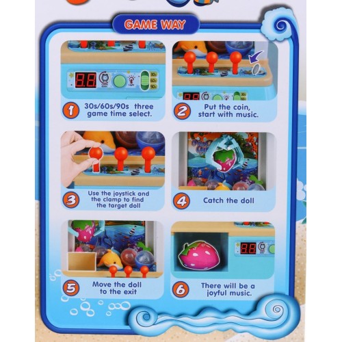 Automat s Chytačom pre deti 3+ Zručnostná hra Chytač guličiek + Ovládací panel + 10 guličiek + 12 žetónov