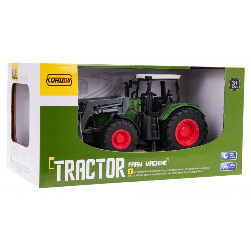 Zelený traktor s buldozérom