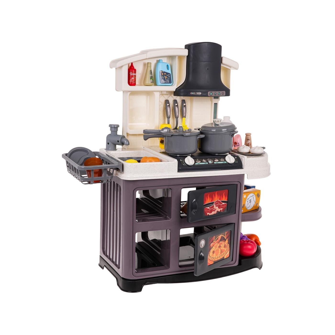 Kuchynský kút s funkciou zvuku a vody 52 kusov. Šedá