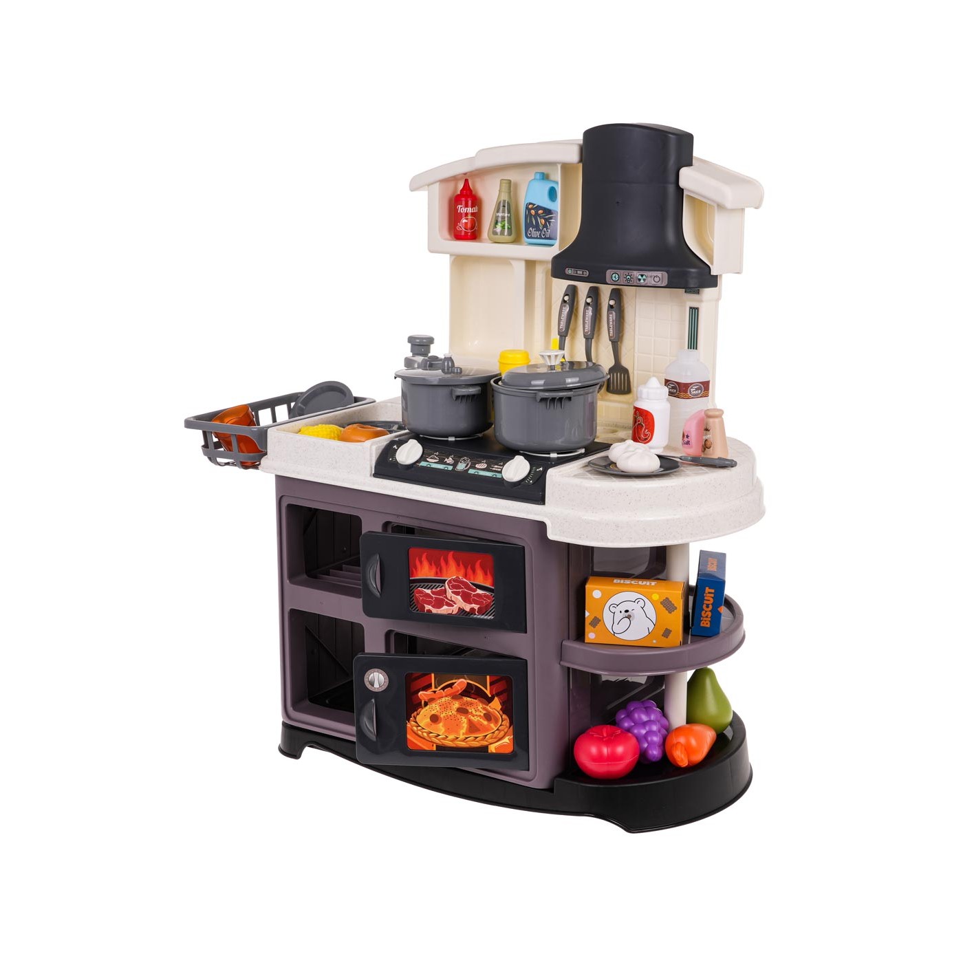 Kuchynský kút s funkciou zvuku a vody 52 kusov. Šedá