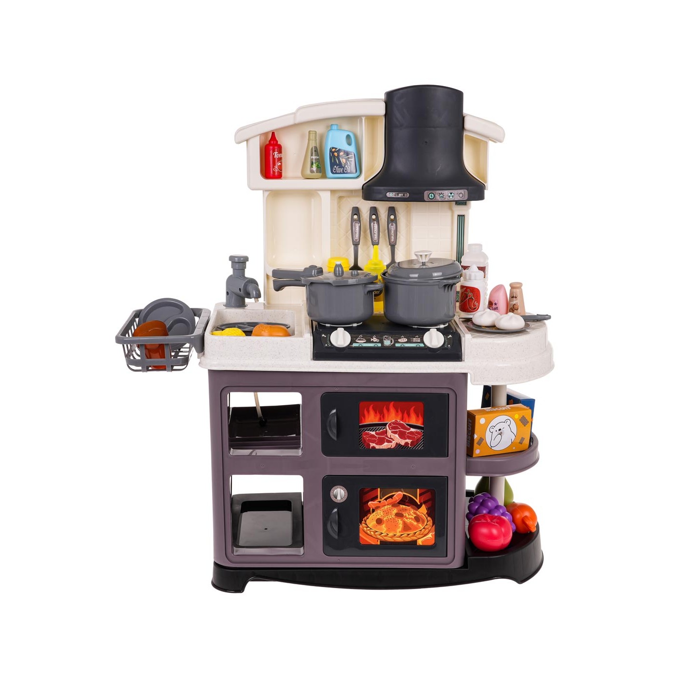 Kuchynský kút s funkciou zvuku a vody 52 kusov. Šedá