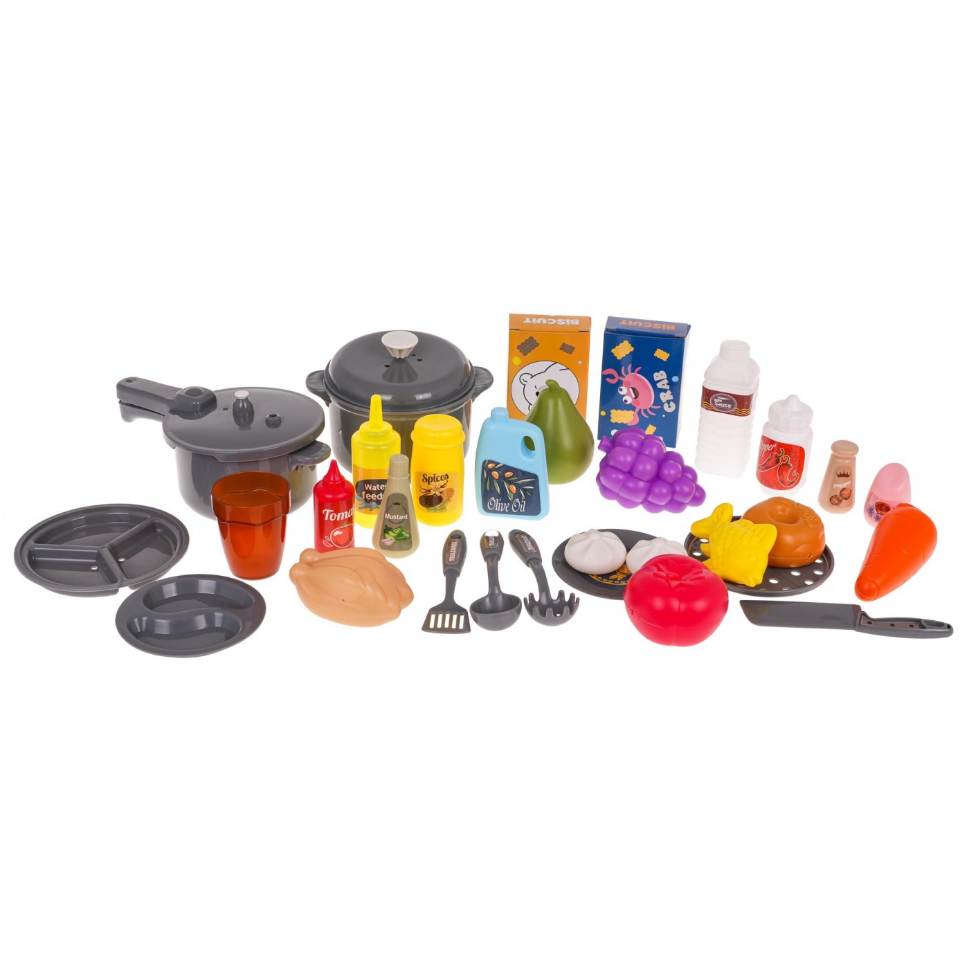 Kuchynský kút s funkciou zvuku a vody 52 kusov. Šedá