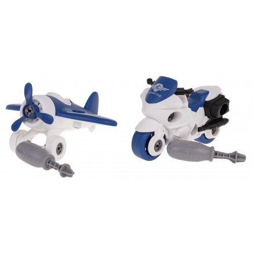 Odskrutkovateľná súprava lietadla a motocykla