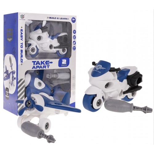 Odskrutkovateľná súprava lietadla a motocykla