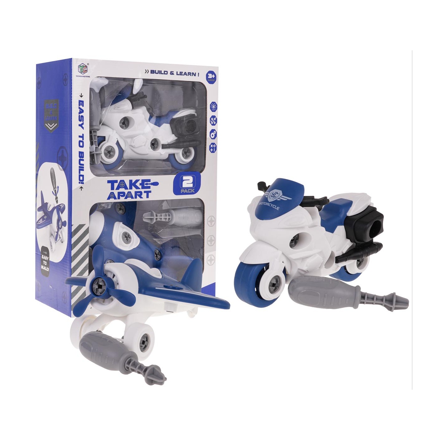 Odskrutkovateľná súprava lietadla a motocykla