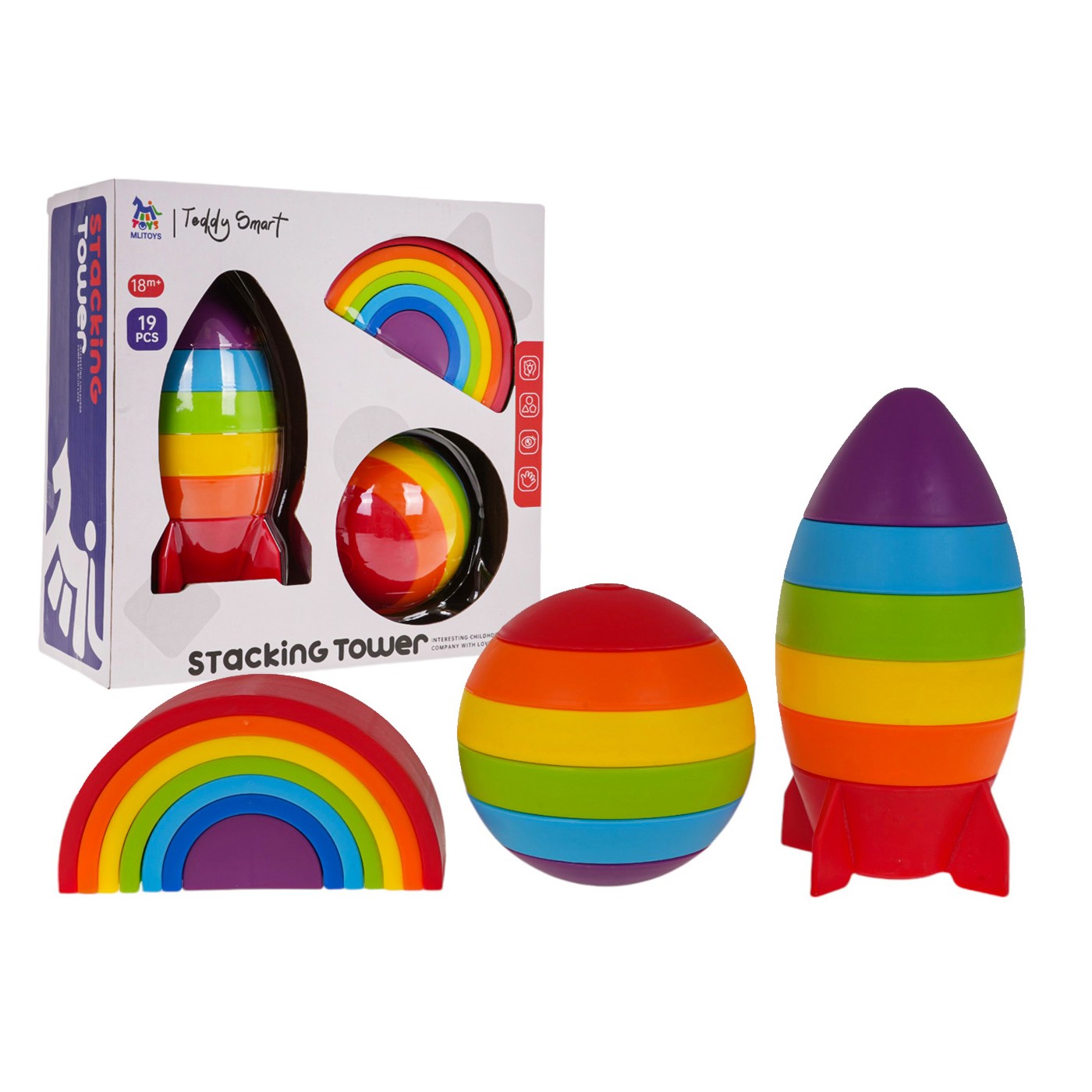 Sada zmyslových hračiek 19 kusov.