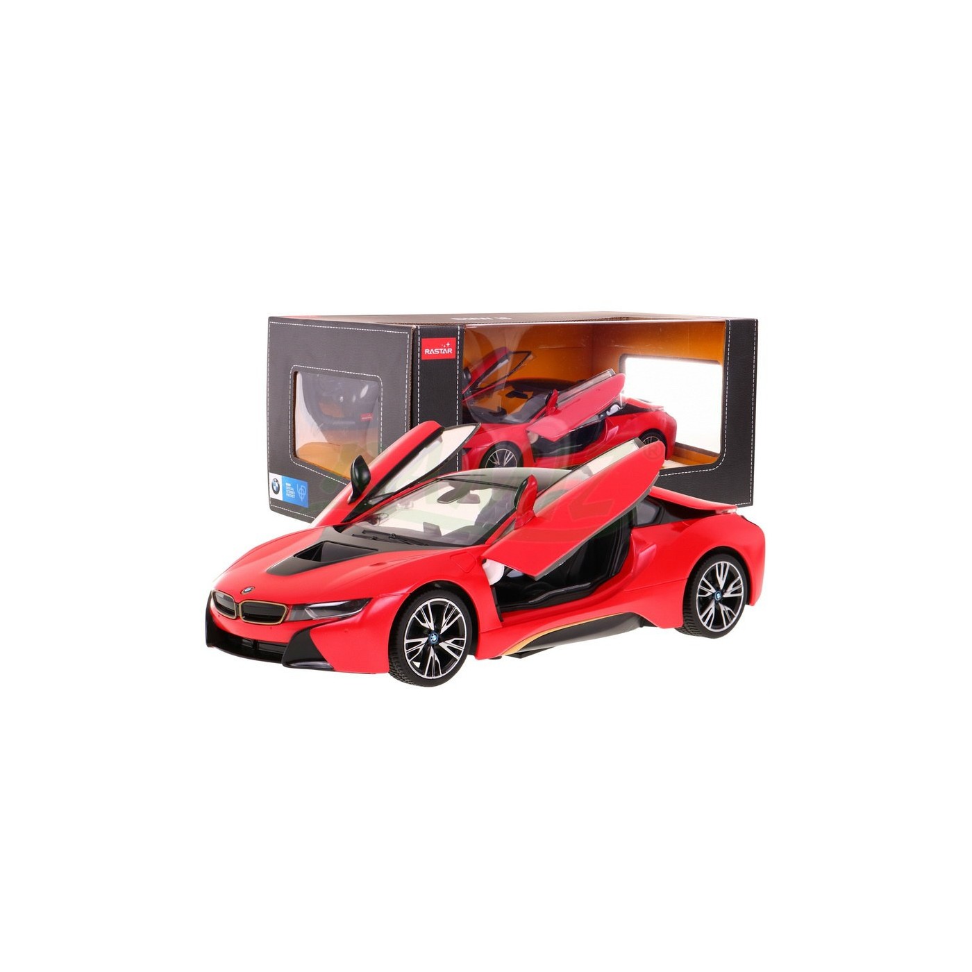 BMW i8 červené RASTAR model 1:14 Diaľkovo ovládané auto + ovládač 2,4 GHz