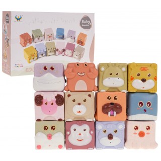 Sada zvieracích senzorických kociek 12 ks.