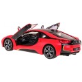 BMW i8 červené RASTAR model 1:14 Diaľkovo ovládané auto + ovládač 2,4 GHz