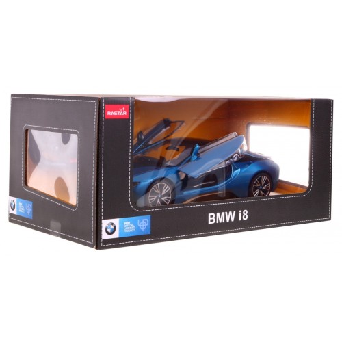 BMW i8 modré RASTAR model 1:14 Diaľkovo ovládané auto + ovládač 2,4 GHz