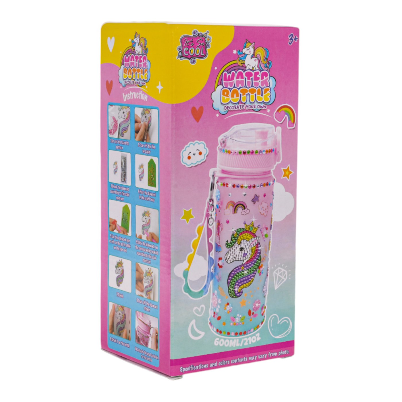 Fľaša na vodu Unicorn + príslušenstvo