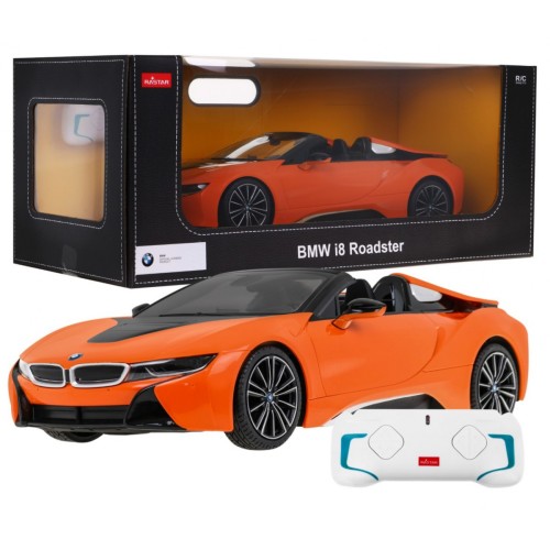 BMW i8 Roadster oranžové RASTAR model 1:12 Diaľkovo ovládané auto + ovládač 2,4 GHz