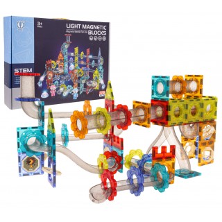 Súprava magnetických stavebných blokov svetelných guličiek 176 ks.