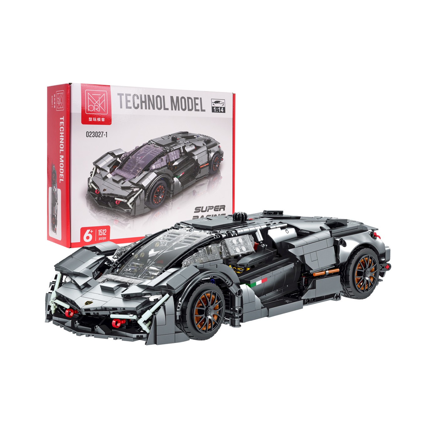 Sada blokov do športového auta v sivej farbe 1512 ks.