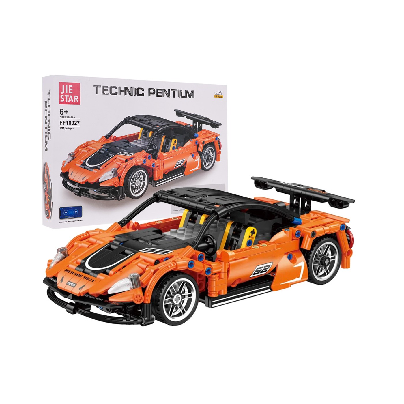 Sada športových blokov do auta 491 ks. Oranžová