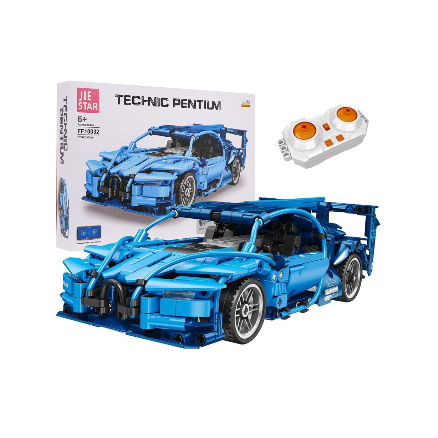 Sada autoblokov 523 kusov. Modrá