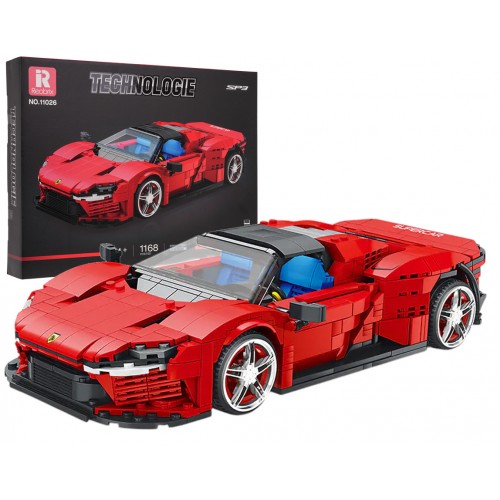 Sada stavebnice červeného športového auta 1168 dielov.