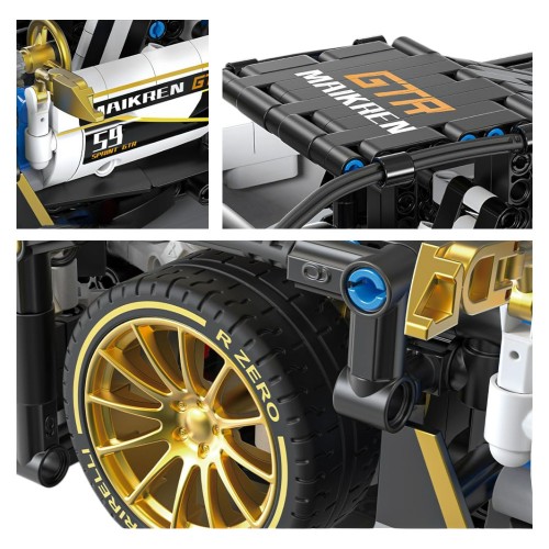 Sada športových blokov do auta biela/čierna 1242 ks.