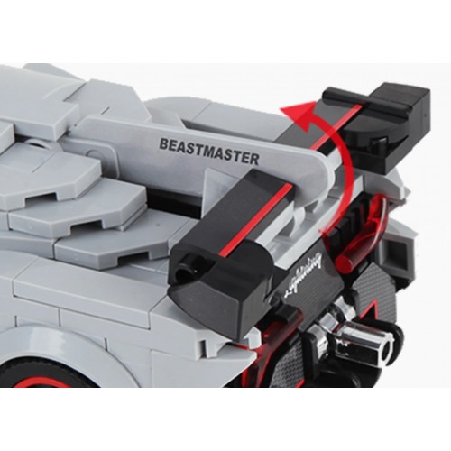 Sada športových automobilových blokov 398 kusov. Biela