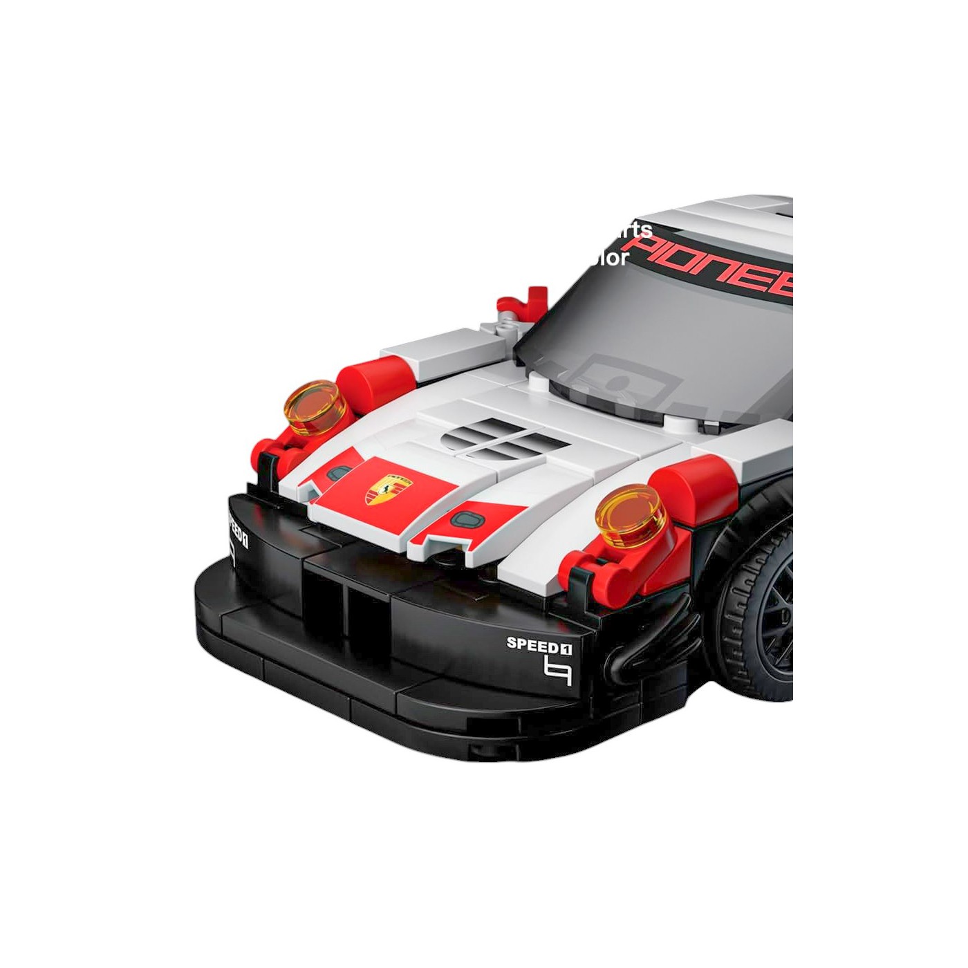 Sada športových automobilových blokov 349 kusov. Biela