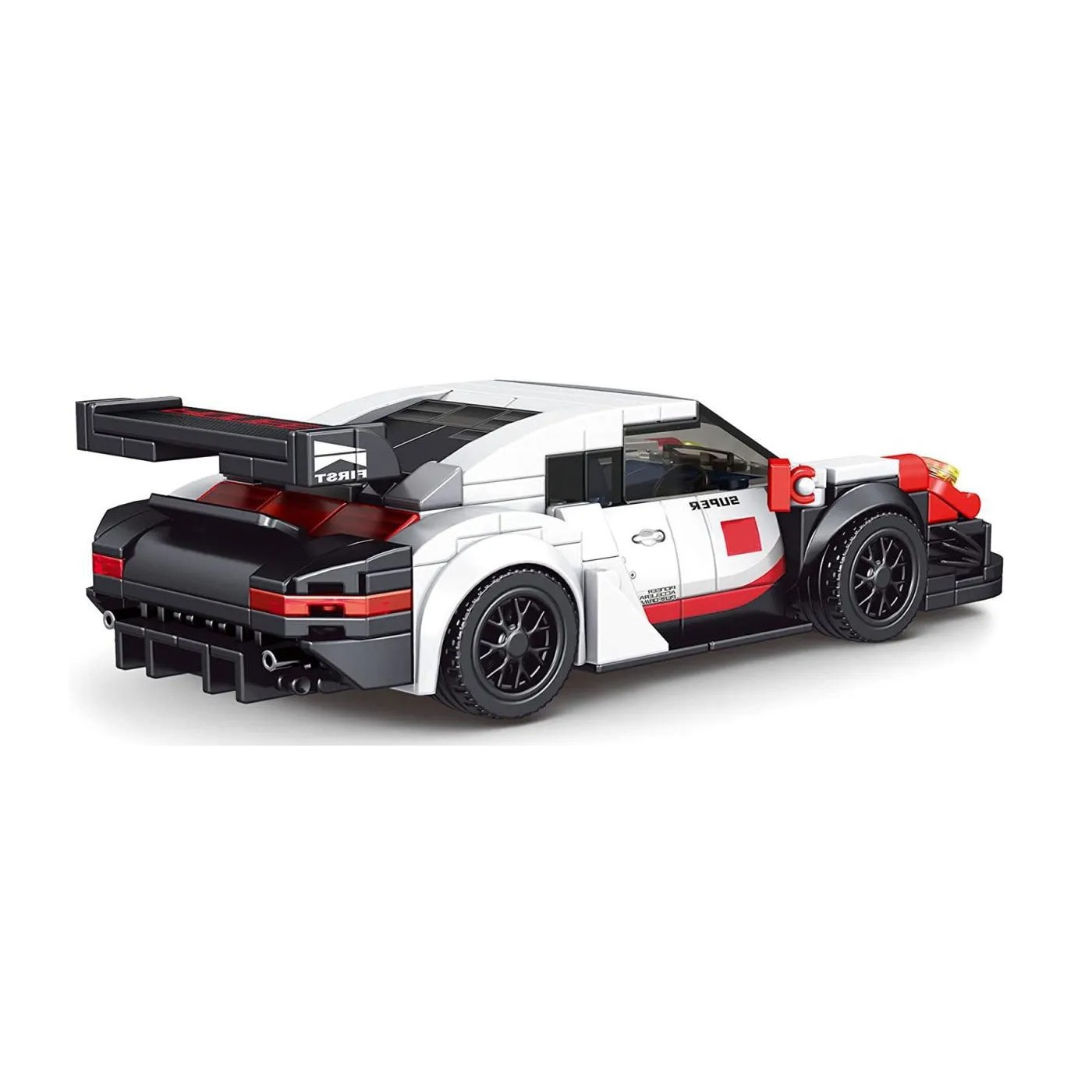 Sada športových automobilových blokov 349 kusov. Biela