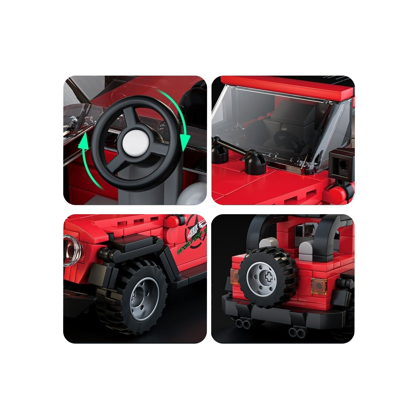 Sada autoblokov 414 kusov. Červená