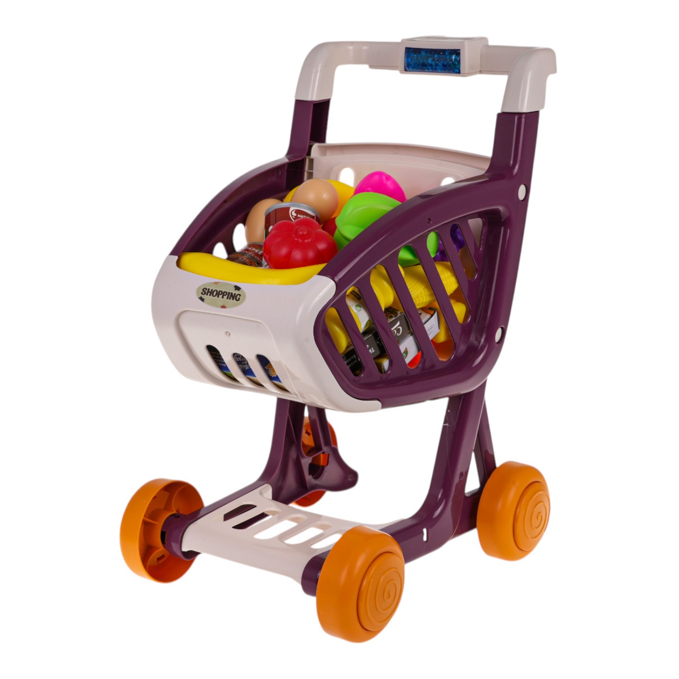 Nákupný košík s funkciou svetla a hudby 41 ks. Červená