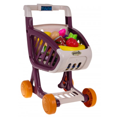 Nákupný košík s funkciou svetla a hudby 41 ks. Červená