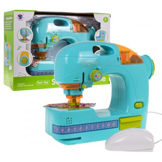 Modrý šijací stroj + príslušenstvo