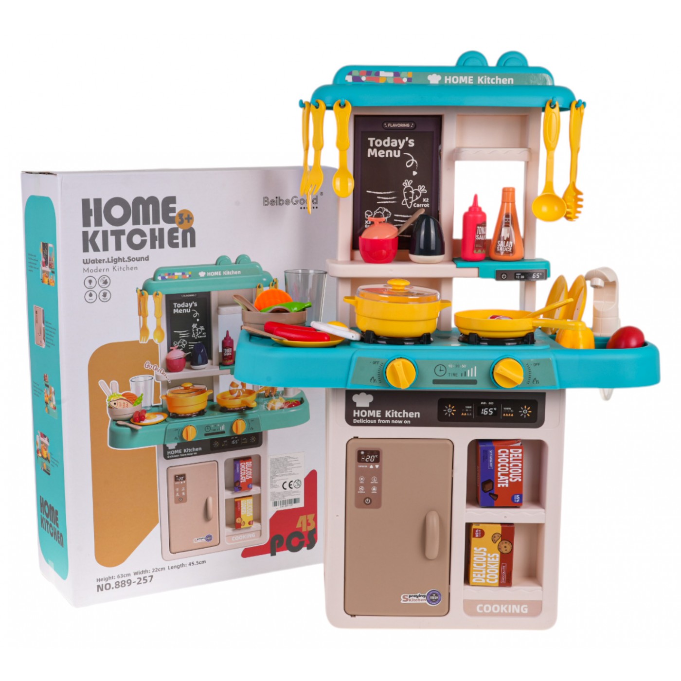 Kuchynská linka s funkciou svetla 43 kusov. Modrá