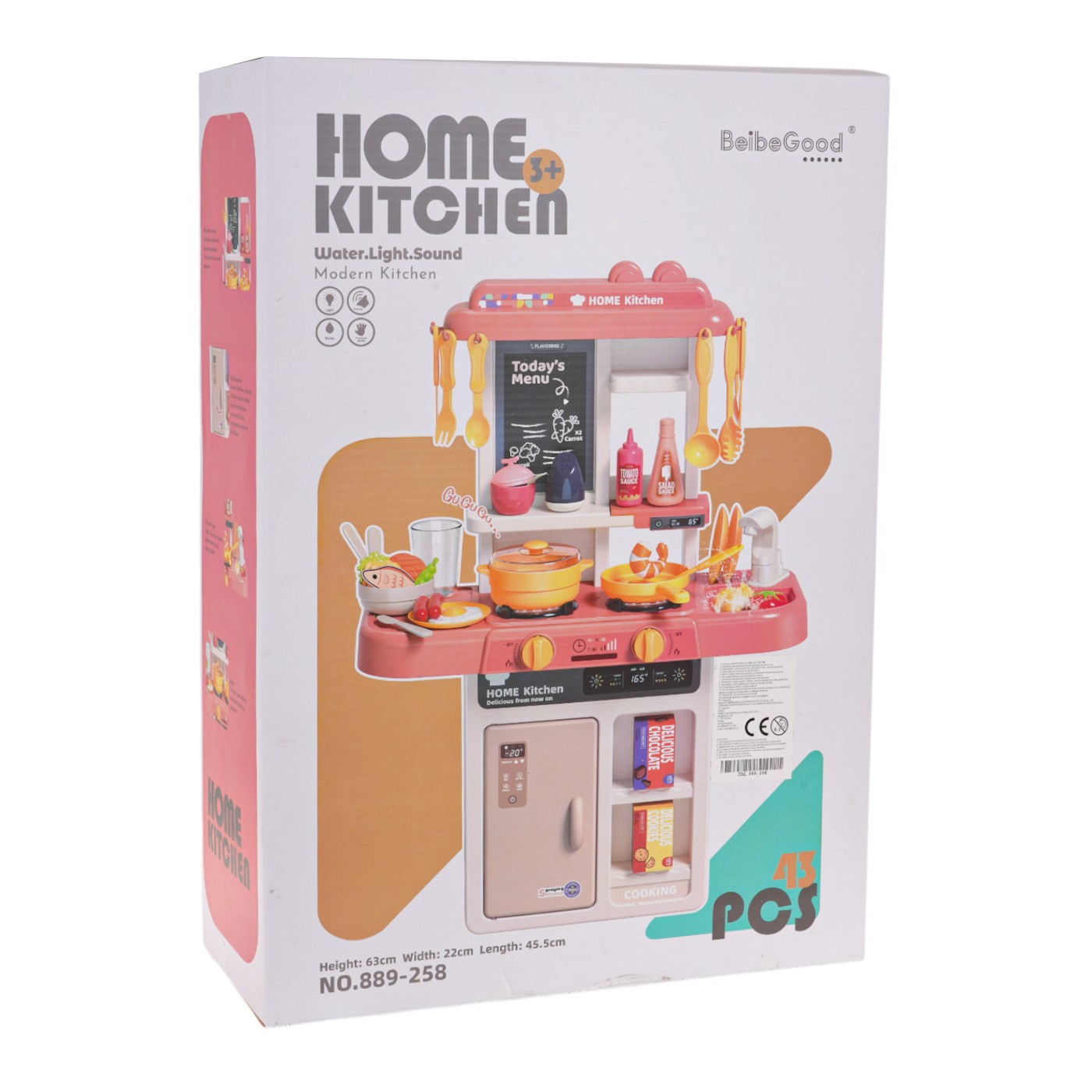 Kuchynská linka s funkciou svetla 43 kusov. Ružová