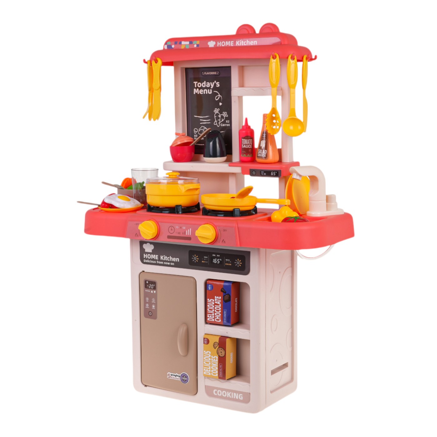 Kuchynská linka s funkciou svetla 43 kusov. Ružová