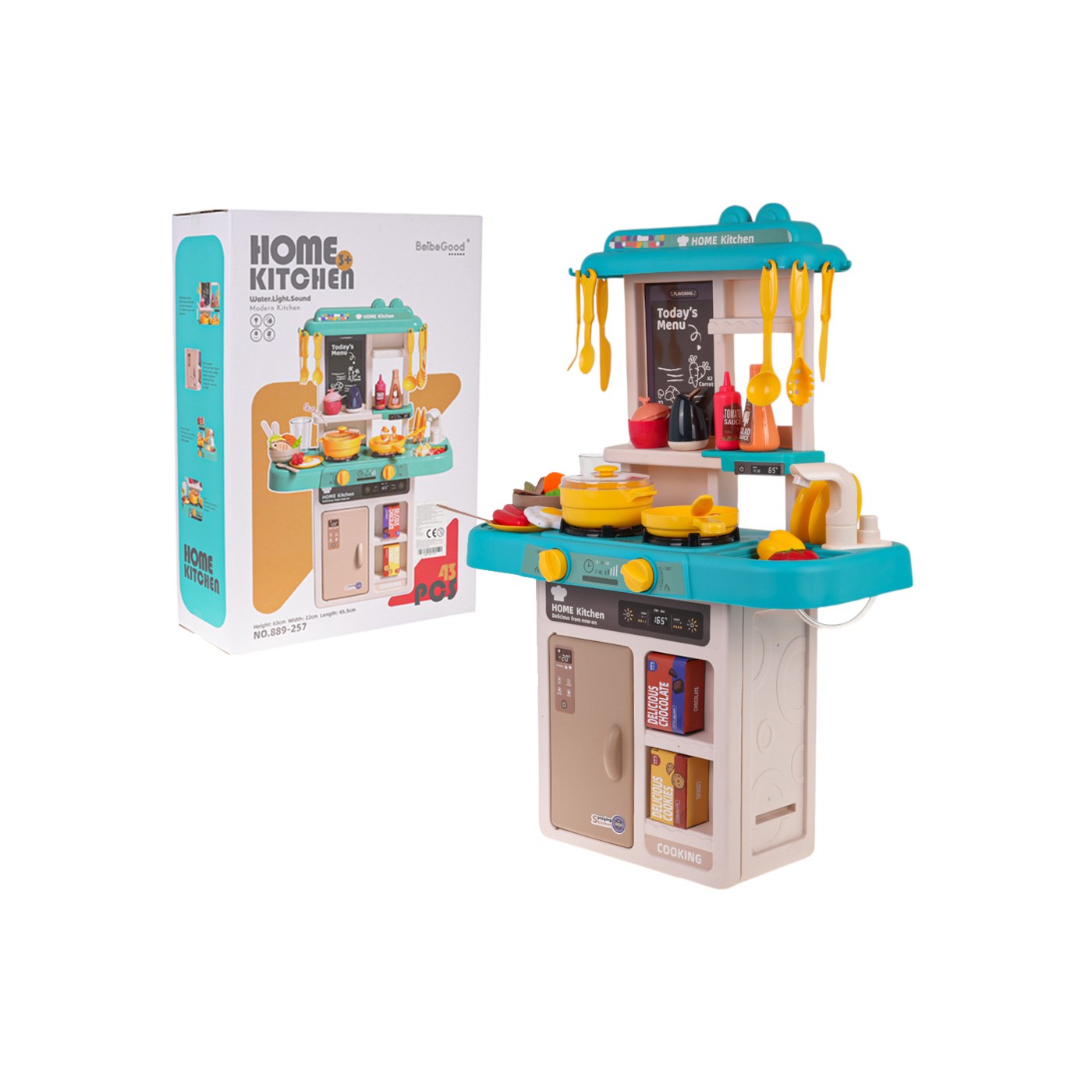 Kuchynská linka s funkciou svetla 43 kusov. Modrá