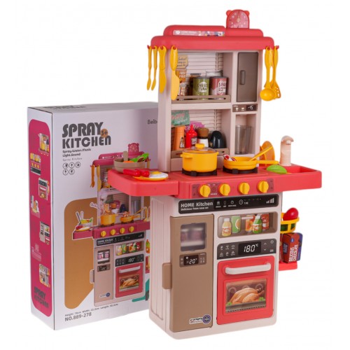 Kuchynský kút s funkciou svetla, zvuku a vody 50 kusov. Ružová