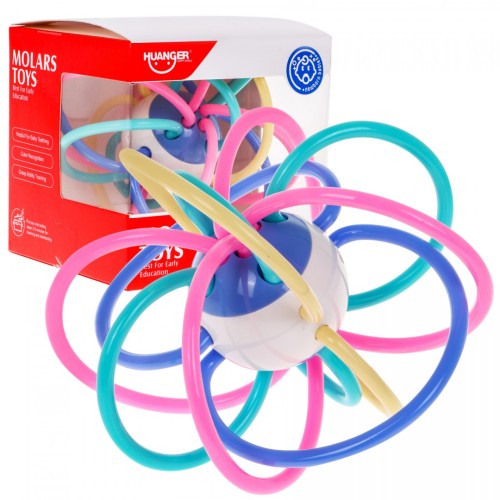 Hryzátko Hrkálka 2v1 pre deti 0+ Planéta s dráhami Senzorická hračka