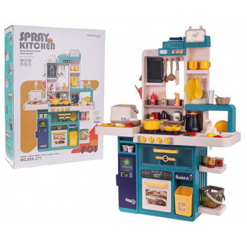 Kuchynský kút s funkciou svetla, zvuku a vody 80 kusov. zelená