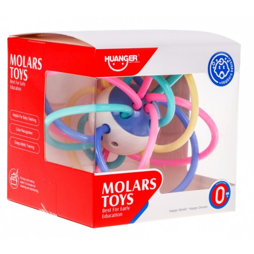 Hryzátko Hrkálka 2v1 pre deti 0+ Planéta s dráhami Senzorická hračka