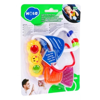 Kľúčiky do auta 4v1 pre deti 0+ Hryzátko Hrkálka Senzorická hračka pre bábätká