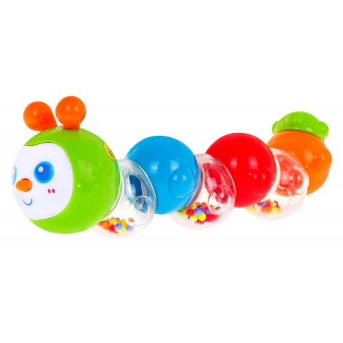 Hrkálka Húsenica pre deti 3m+ Zvuky + Svetlá + Otočné prvky