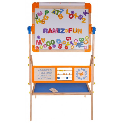 Drevená obojstranná tabuľa s papierom + príslušenstvo