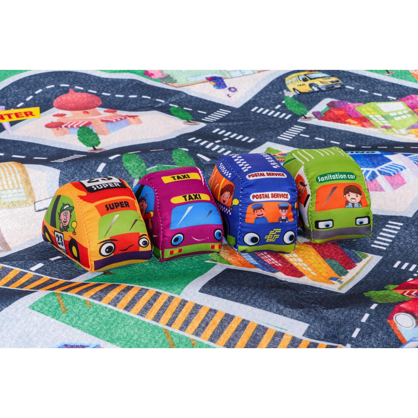 Súprava City Mat + Soft Cars