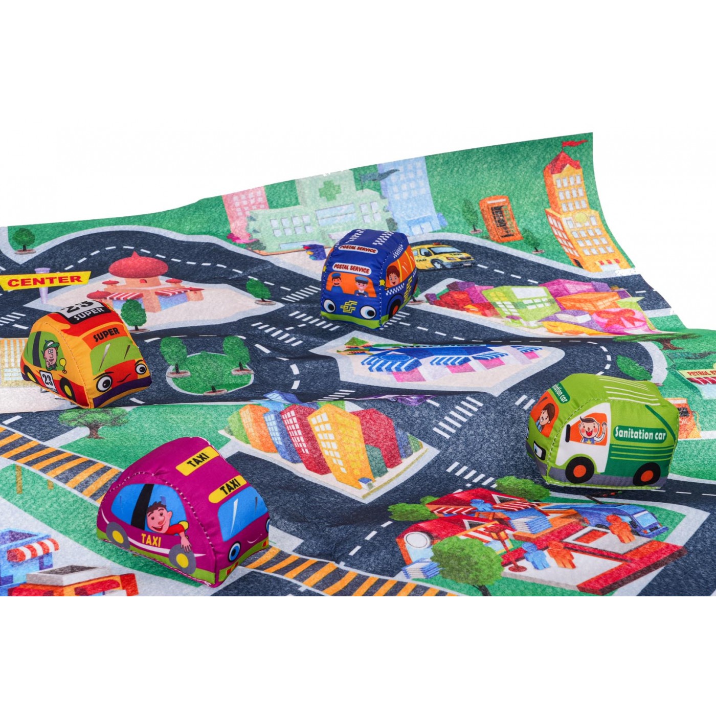 Súprava City Mat + Soft Cars