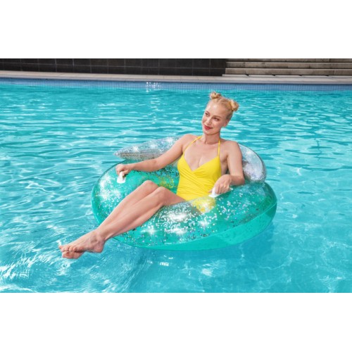 Hviezdne koleso na Plávanie s trblietkami BESTWAY 117cm Vinyl + 2 držadlá