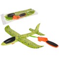 Polystyrénové lietadlo so zeleným manuálnym odpaľovacím zariadením