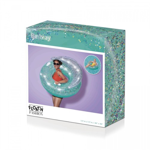 Hviezdne koleso na Plávanie s trblietkami BESTWAY 117cm Vinyl + 2 držadlá