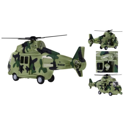 Vojenský Vrtuľník pre deti 3+ svetlozelený + Interaktívne Zvuky Svetlá + Pohyblivé časti