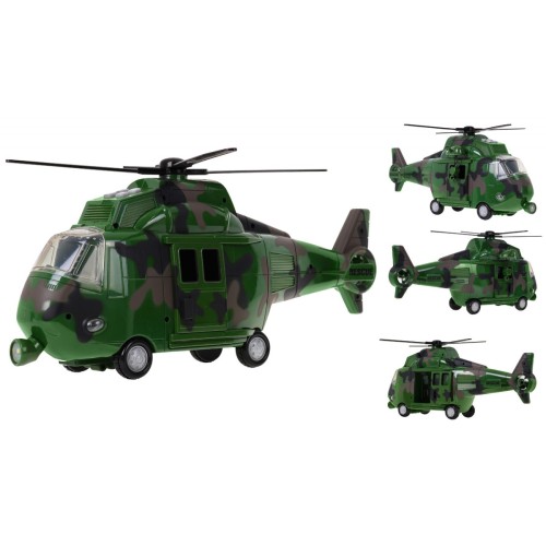 Vrtuľník Vojenský so Zvukmi Zelený